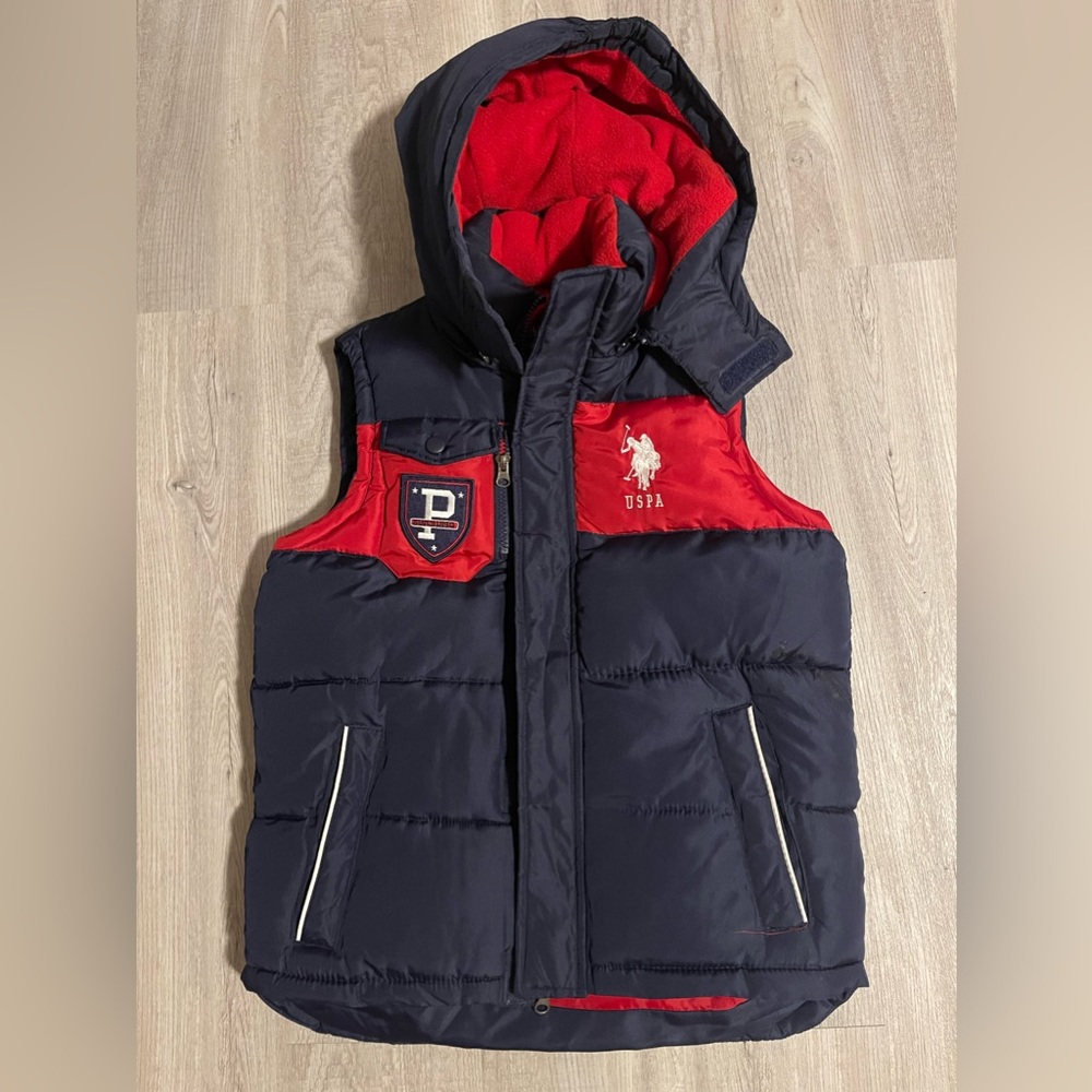 US polo vest blue and red kid size M (10/12)